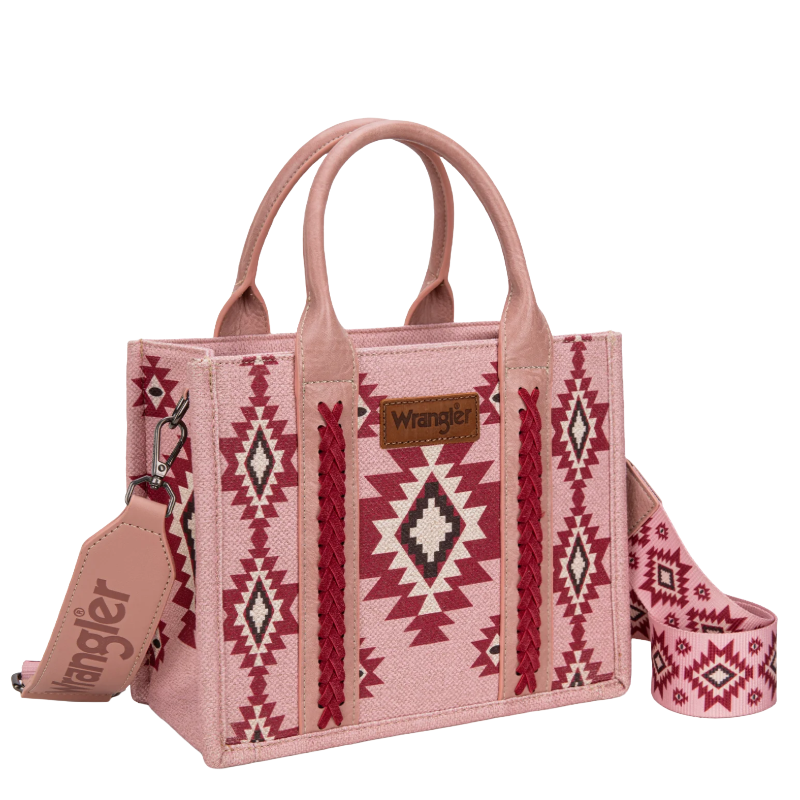 Wrangler Aztec Pattern Dual Sided Print Dark Pink Tote Bag WG226-8120SDPK