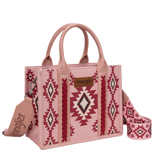 Wrangler Aztec Pattern Dual Sided Print Dark Pink Tote Bag WG226-8120SDPK