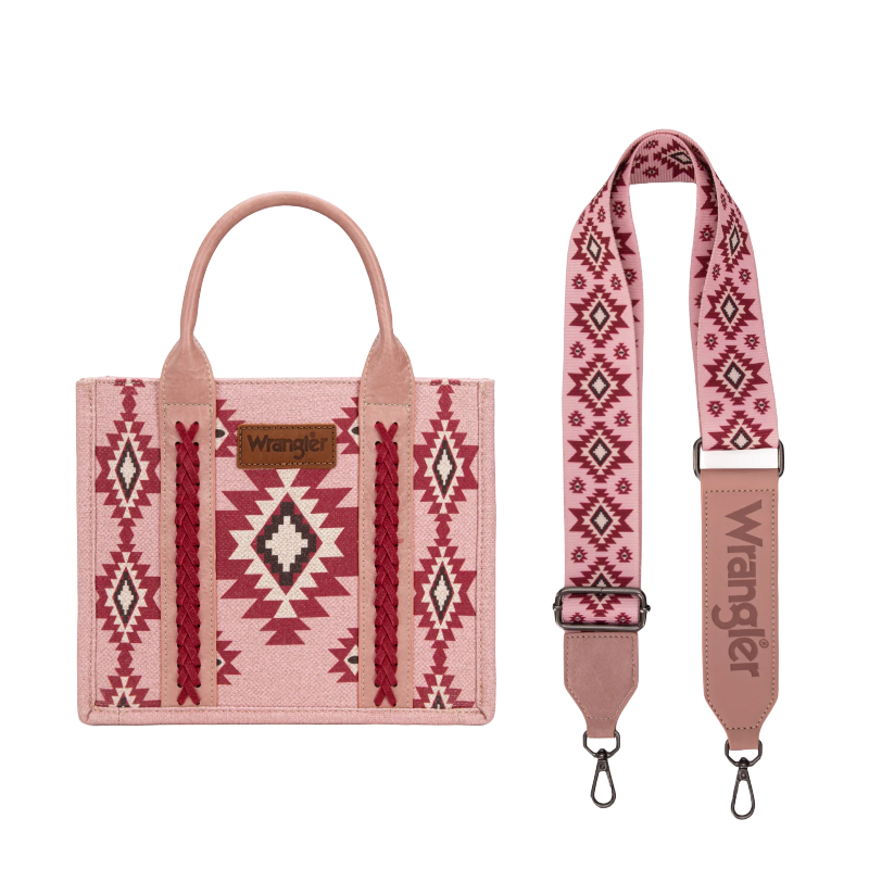 Wrangler Aztec Pattern Dual Sided Print Dark Pink Tote Bag WG226-8120SDPK