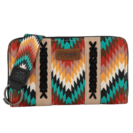 Wrangler Ladies Southwestern Art Print Black Wallet WG2211-W006BK