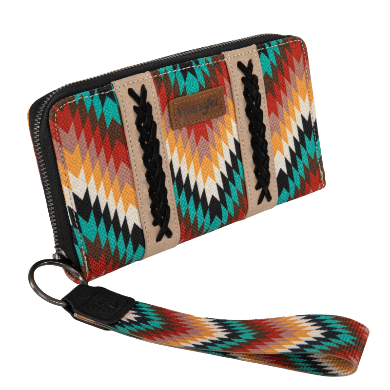 Wrangler Ladies Southwestern Art Print Black Wallet WG2211-W006BK