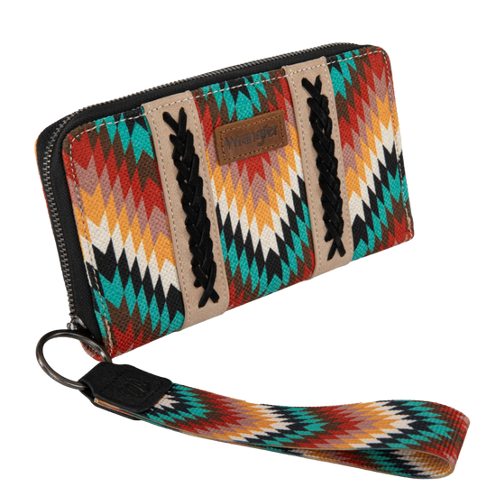 Wrangler Ladies Southwestern Art Print Black Wallet WG2211-W006BK