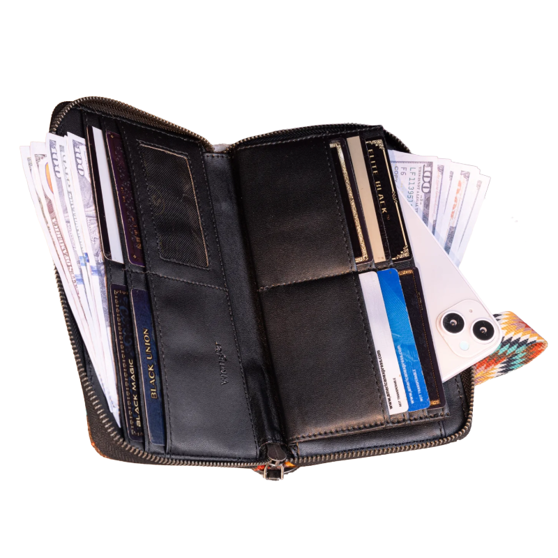 Wrangler Ladies Southwestern Art Print Black Wallet WG2211-W006BK