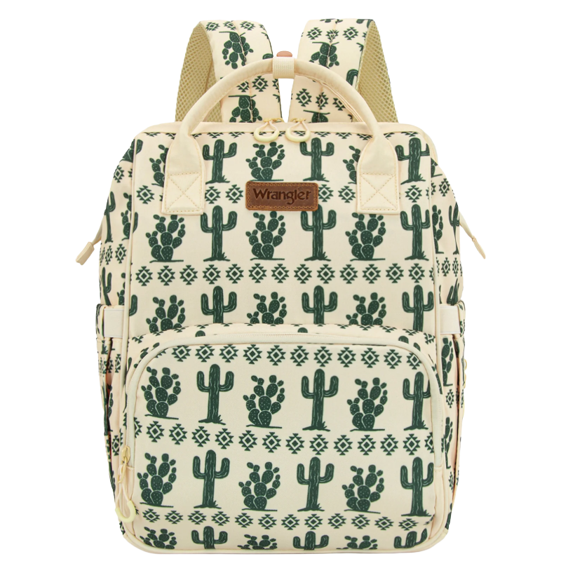 Wrangler Ladies Cactus Printed Callie Beige Diaper Bag WG2204-9110BG