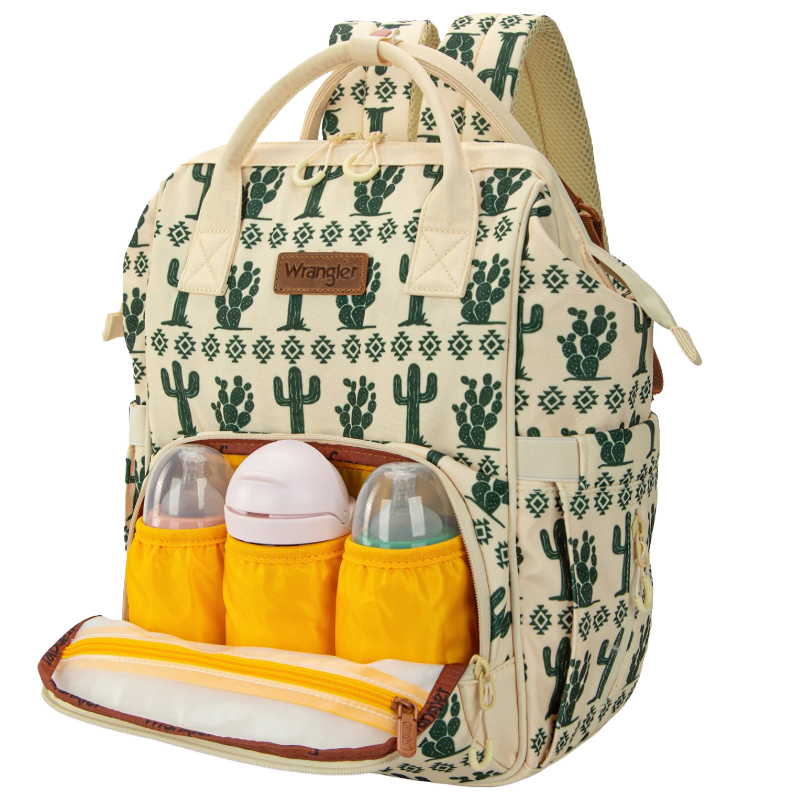 Wrangler Ladies Cactus Printed Callie Beige Diaper Bag WG2204-9110BG