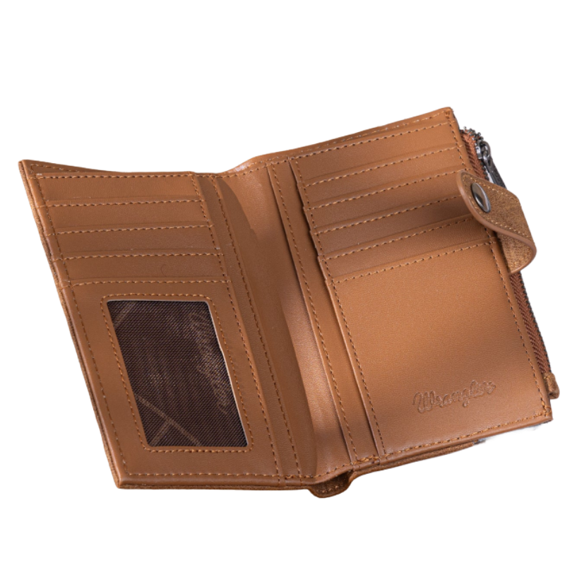 Wrangler Brown Genuine Hair-On Cowhide Bi-Fold Card Wallet WG162-W0332BR