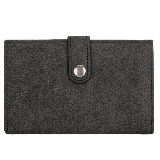 Wrangler Black Genuine Hair-On Cowhide Bi-Fold Card Wallet WG162-W0332BK