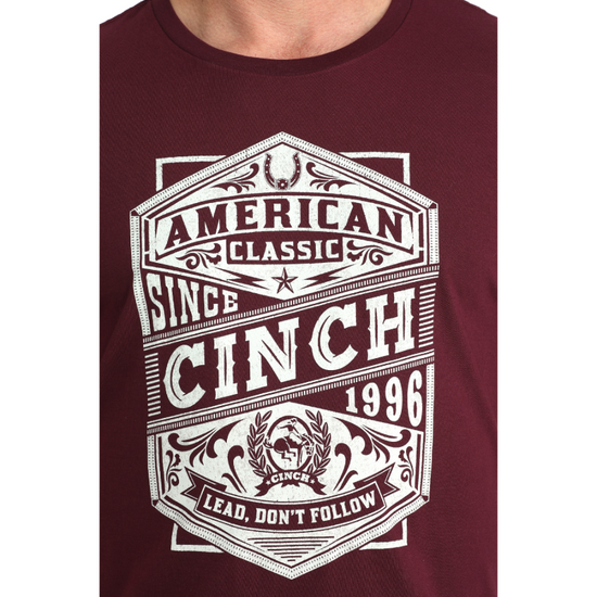 Cinch Men's American Classic Burgundy Graphic T-Shirt MTT1690704