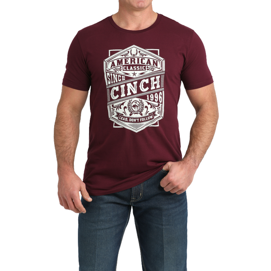 Cinch Men's American Classic Burgundy Graphic T-Shirt MTT1690704
