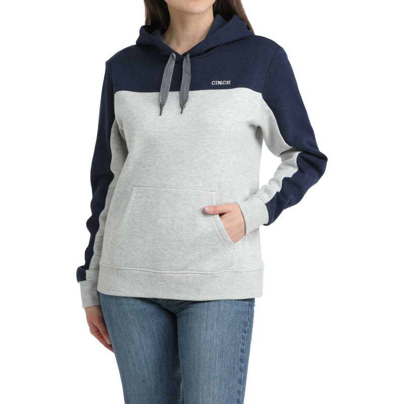 Cinch Ladies Navy & Grey Colorblock Hoodie MAK7915001