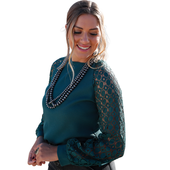 Cruel Denim Ladies Forest Green Long Sleeve Knit Shirt CTK7493003