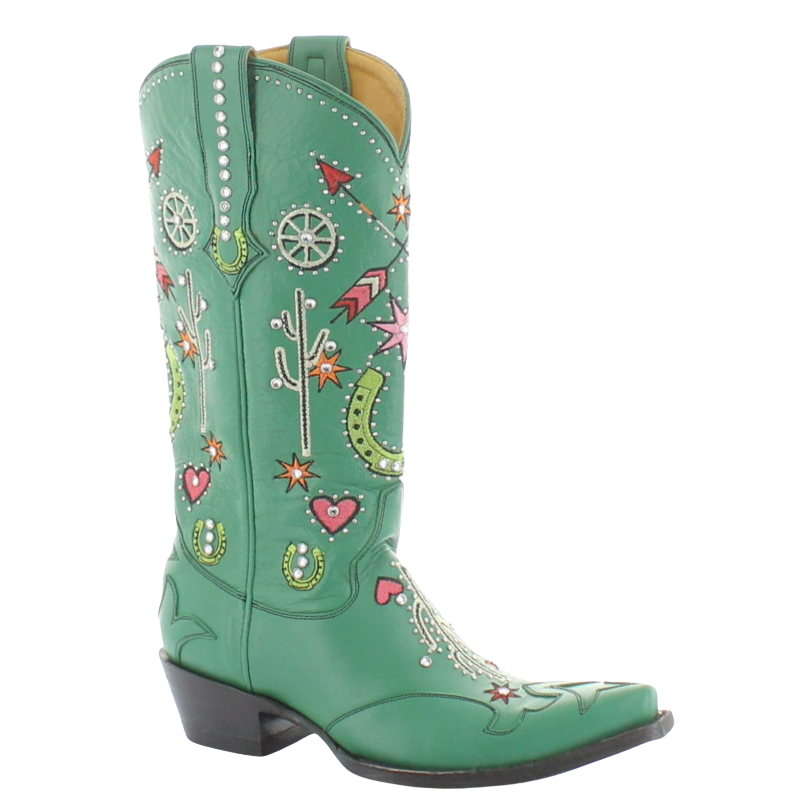 Old Gringo Ladies Hey Porter Leprechaun Green Western Boots L4126-1