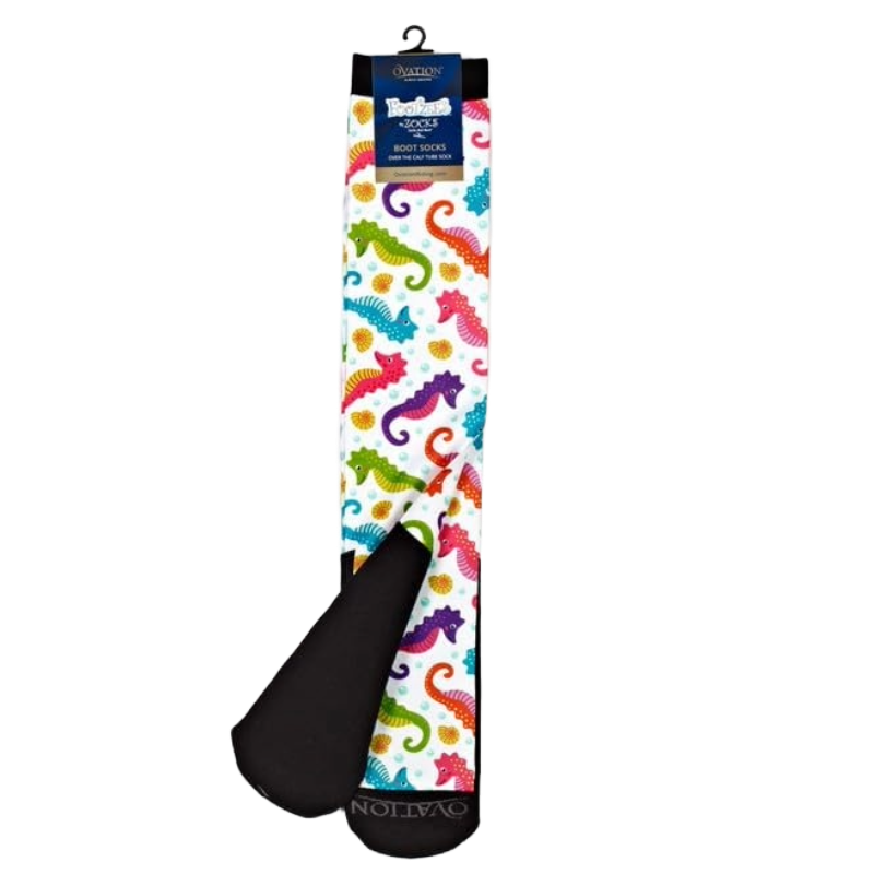 Ovation Ladies FootZees Seahorse Graphic Boot Socks 470932-C1917