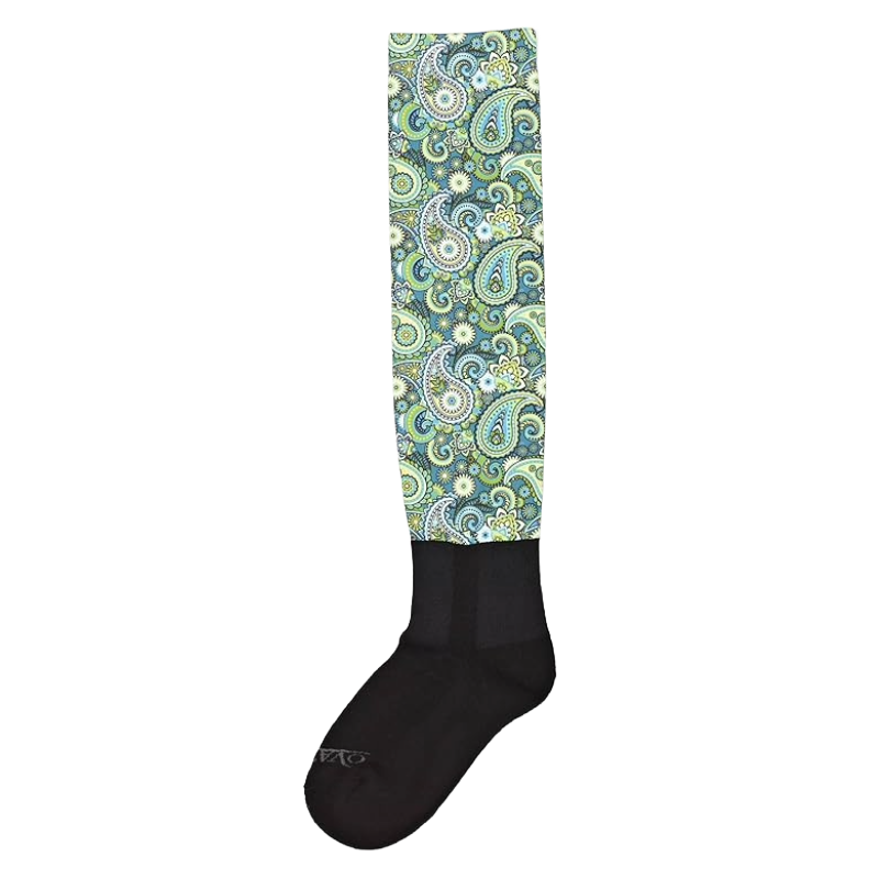 Ovation Ladies Performerz Green Paisley Over The Calf Boot Socks 470933-C1908