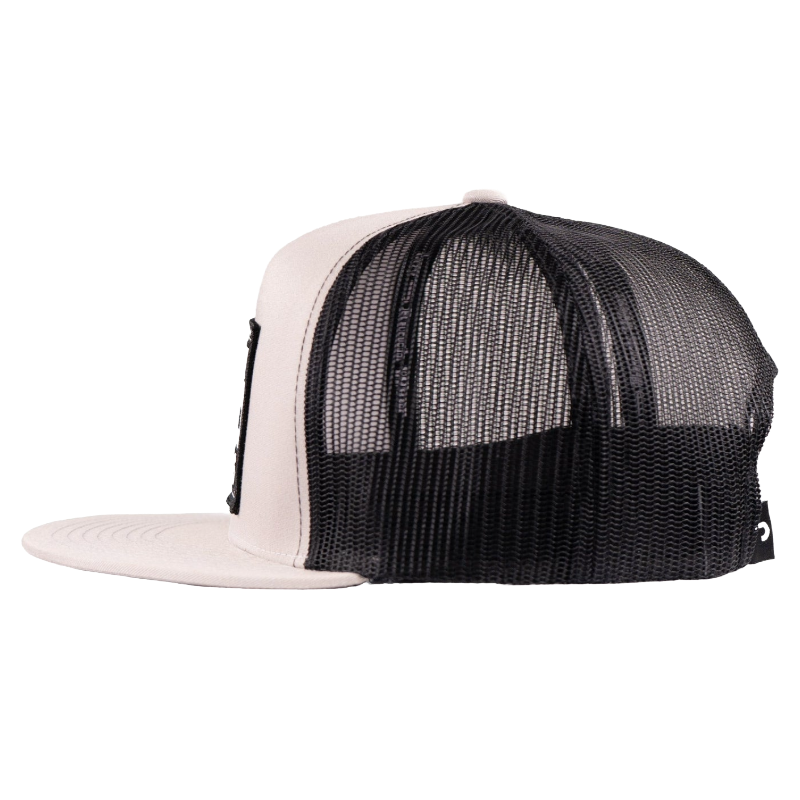 Lazy J Ranch Wear Classic Fort Worth Graphic Silver Grey & Black Trucker Cap SILBLK4-FTW-BLK