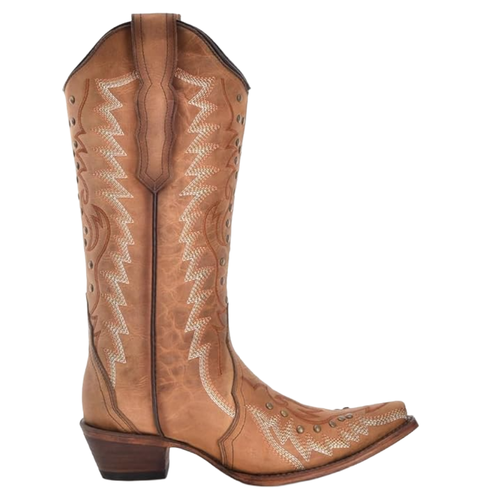 Circle G by Corral Ladies Sand Embroidery & Studs Western Boots L6119