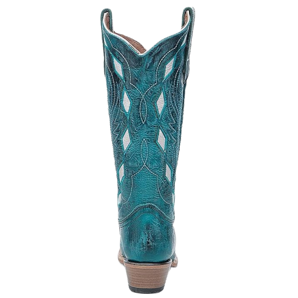 Circle G by Corral Ladies Emerald Green Laser & Embroidery Snip Toe Boots L6283