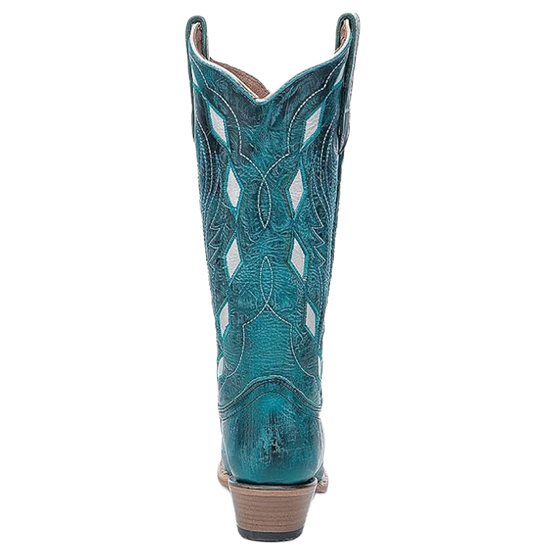 Circle G by Corral Ladies Emerald Green Laser & Embroidery Snip Toe Boots L6283