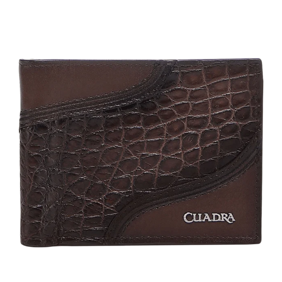 Cuadra Men's Brown Alligator Laser & Studs Wallet DU718