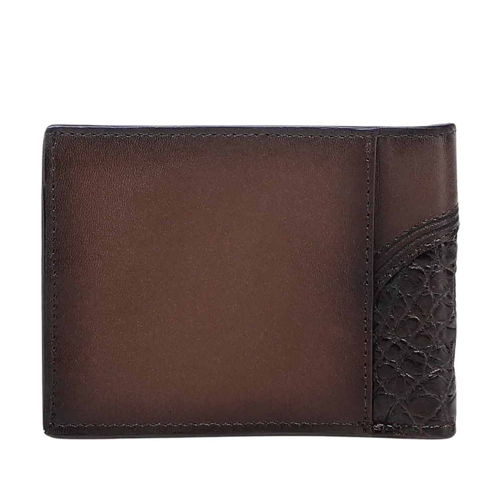 Cuadra Men's Brown Alligator Laser & Studs Wallet DU718