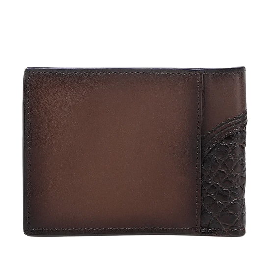 Cuadra Men's Brown Alligator Laser & Studs Wallet DU718