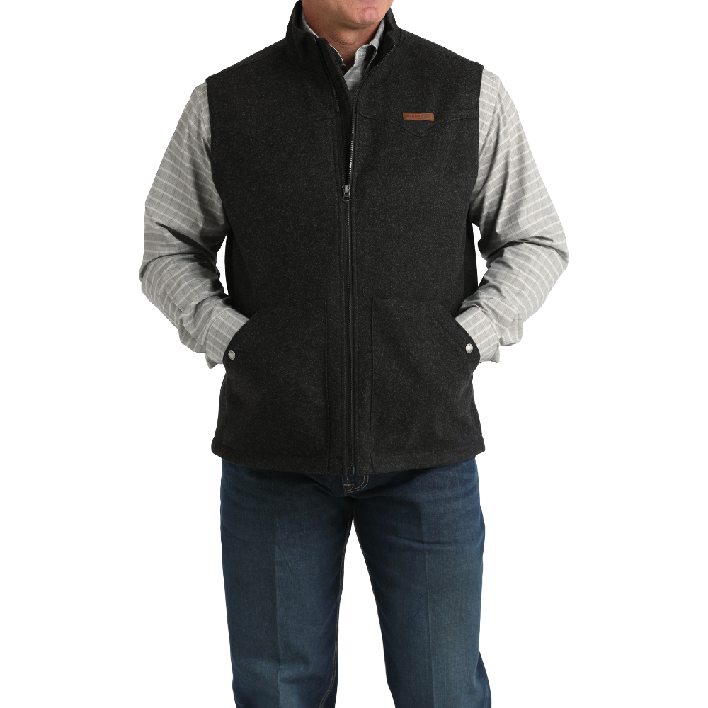 Cinch Men's Black Western Full Zip Vest MWV1934001