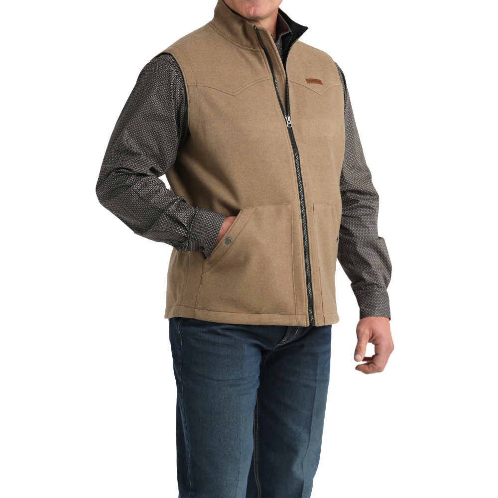 Cinch Men's Khaki Western Full Zip Vest MWV1934002