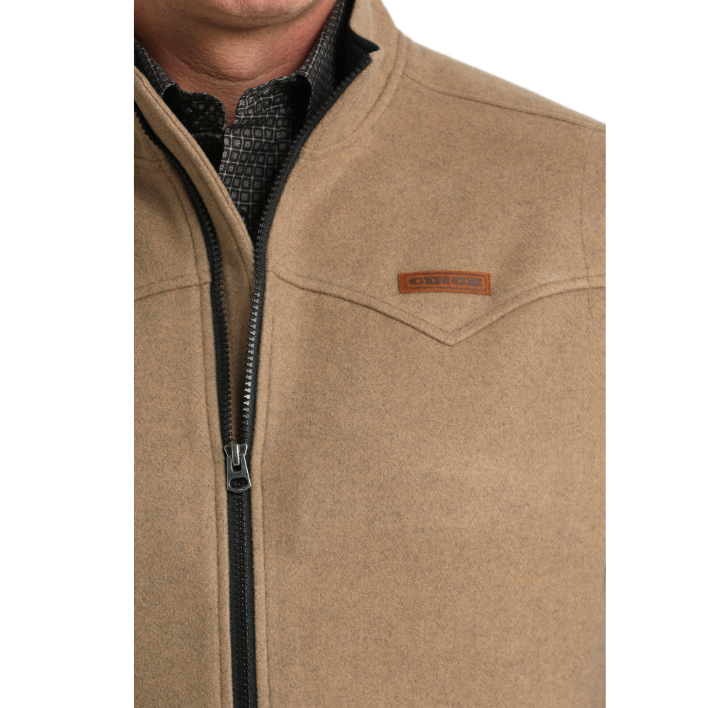 Cinch Men's Khaki Western Full Zip Vest MWV1934002
