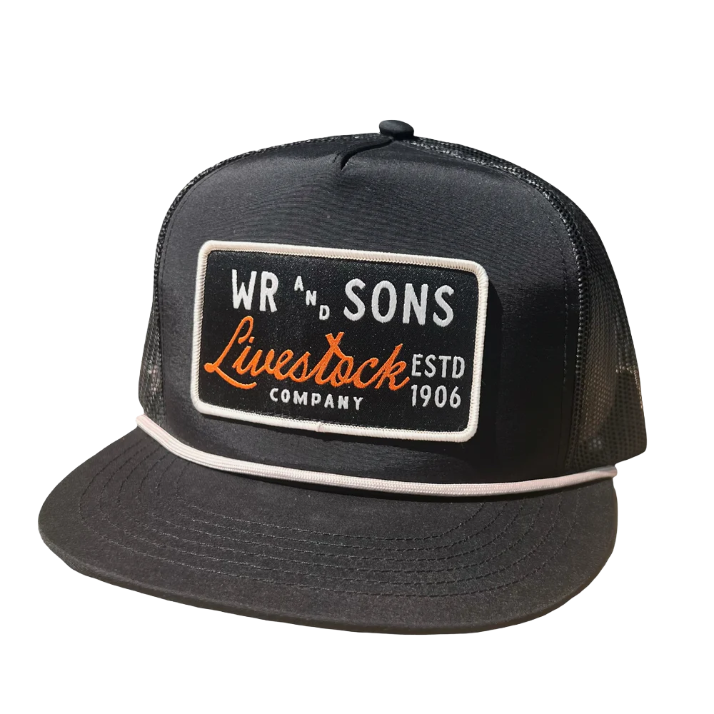 Whiskey Bent Men's WR & Sons Black Snapback Hat WRSONSBK