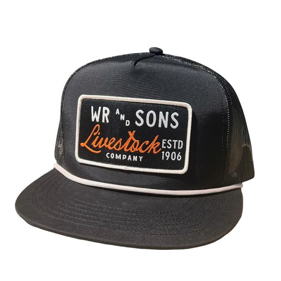 Whiskey Bent Men's WR & Sons Black Snapback Hat WRSONSBK