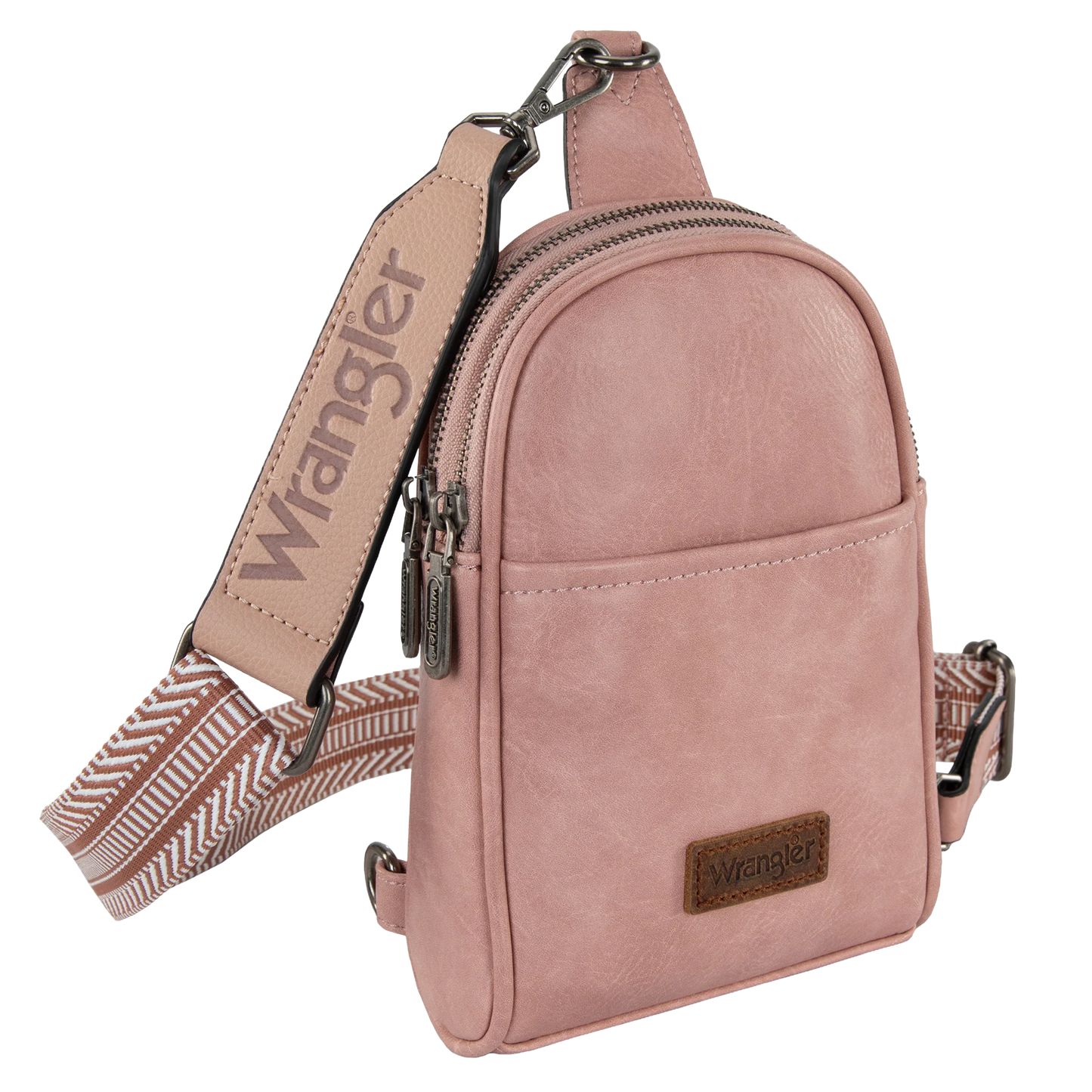 Wrangler Pink PU Leather Sling Crossbody Bag WG87-324PK