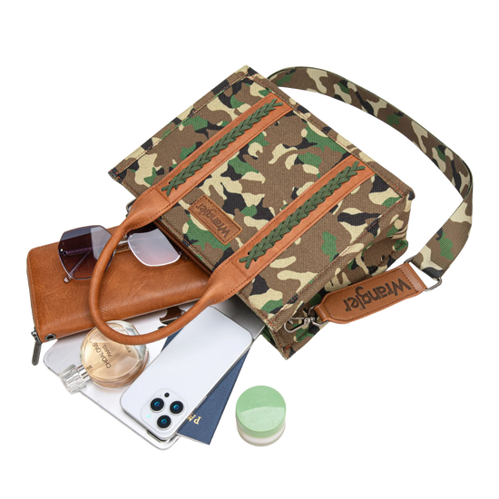 Wrangler Green Camo Print Crossbody Tote WG286-8120SGN