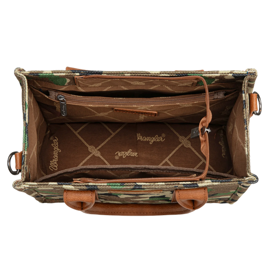 Wrangler Green Camo Print Crossbody Tote WG286-8120SGN
