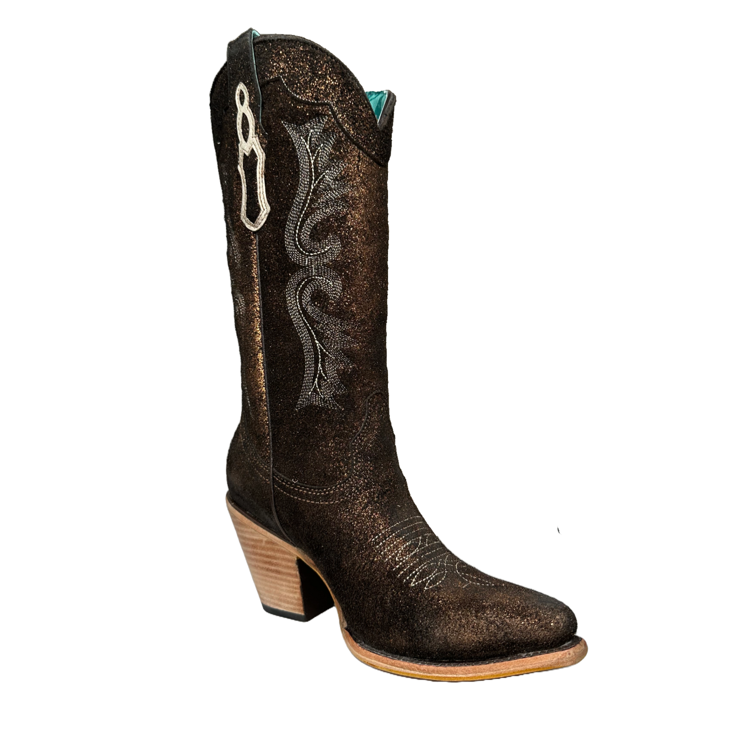 Corral Ladies Pointed Toe Copper-Black Metallized Leather Boots Z5240