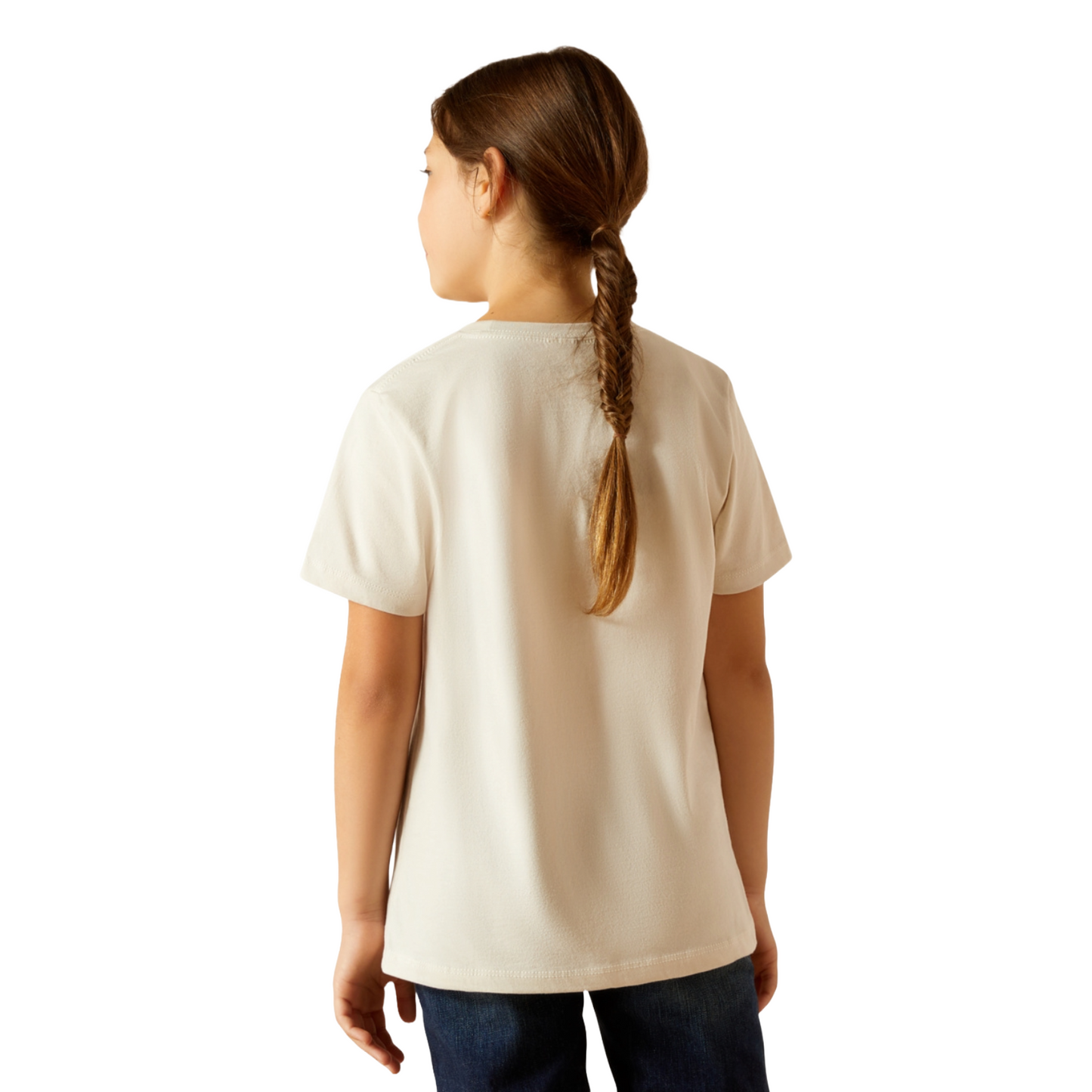 Ariat Girl's Cow Cover Natural Short Sleeve Shirt 10051773