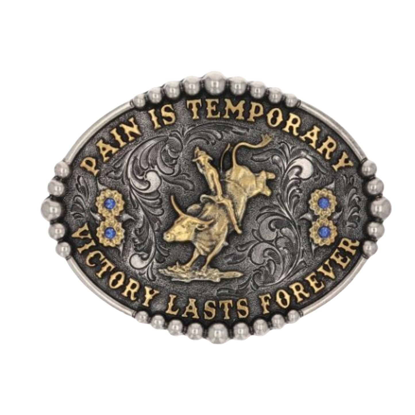 Montana Silversmiths Pain Is Temporary Bull Riding Attitude Buckle A829
