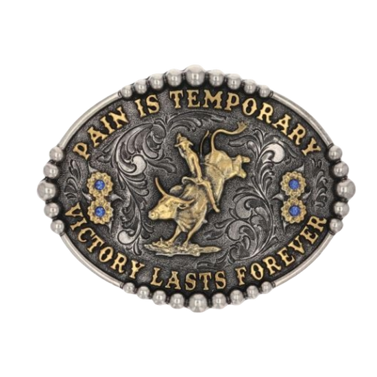 Montana Silversmiths Pain Is Temporary Bull Riding Attitude Buckle A829