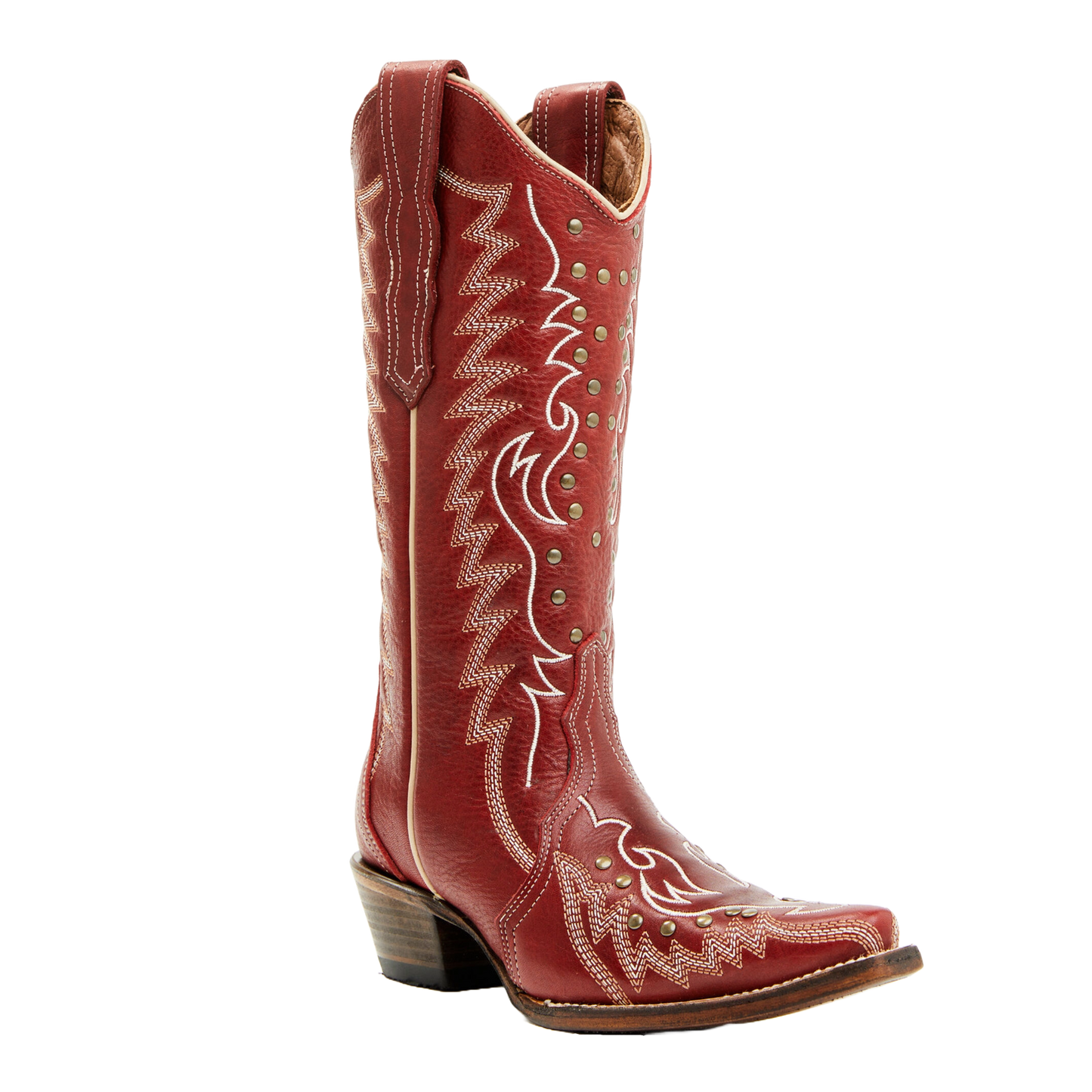 Circle G By Corral Ladies Embroidery & Studs Red Western Boots L6117