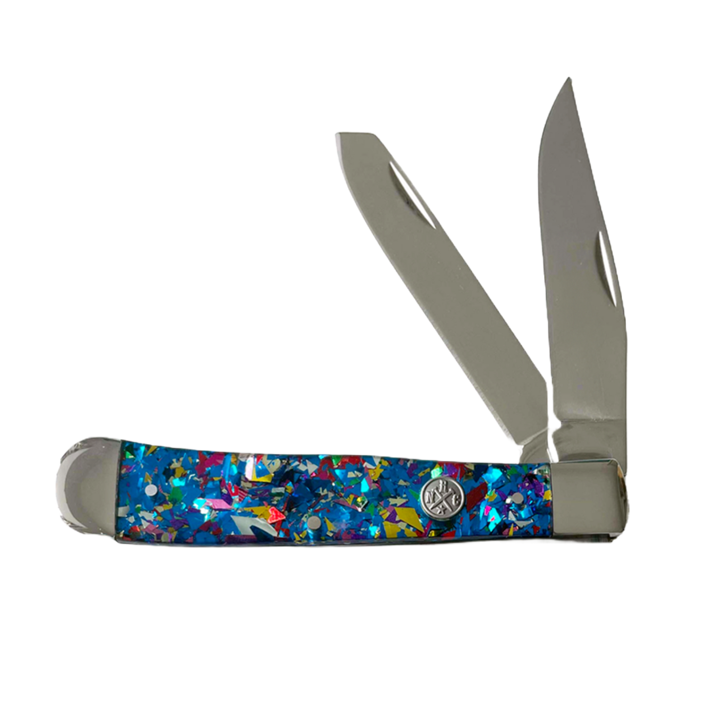 Rusted Nail Trapper Slip Joint Blue Infusion Pocket Knife RN11-81