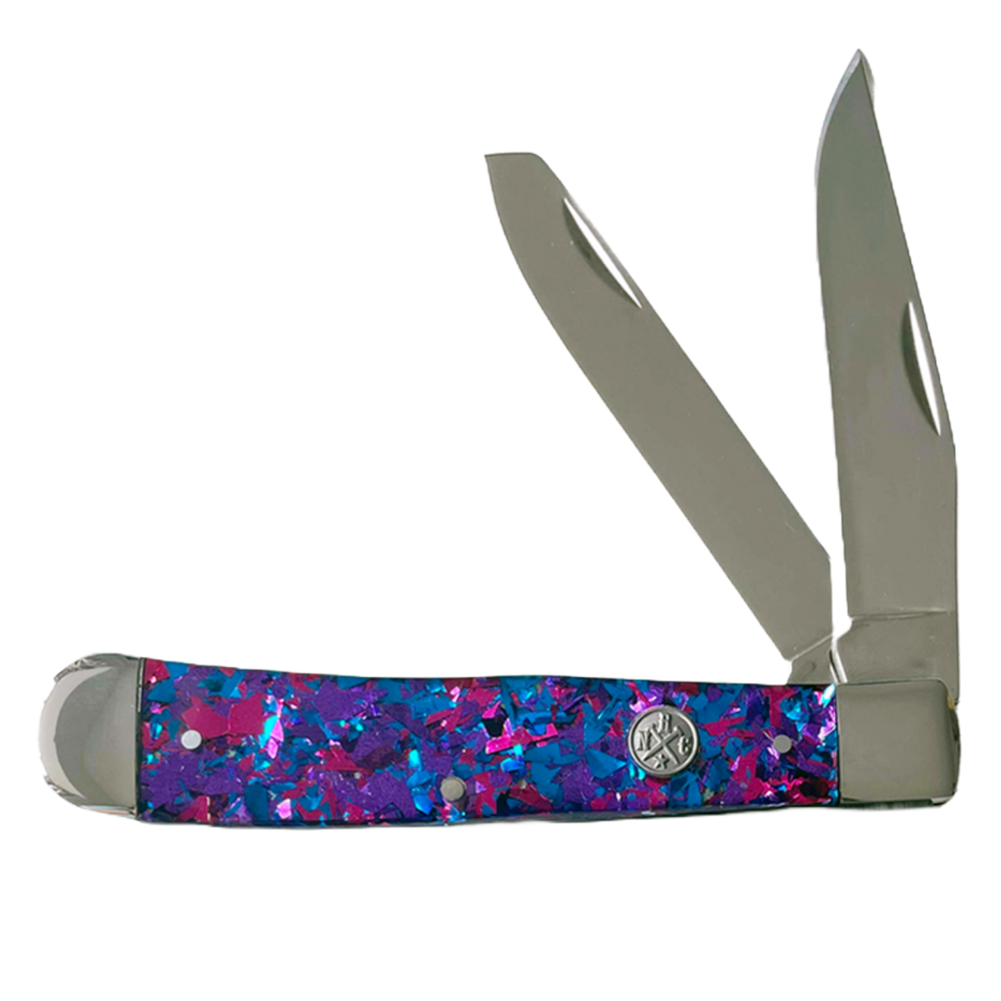 Rusted Nail Trapper Slip Joint Purple Infusion Pocket Knife RN11-82