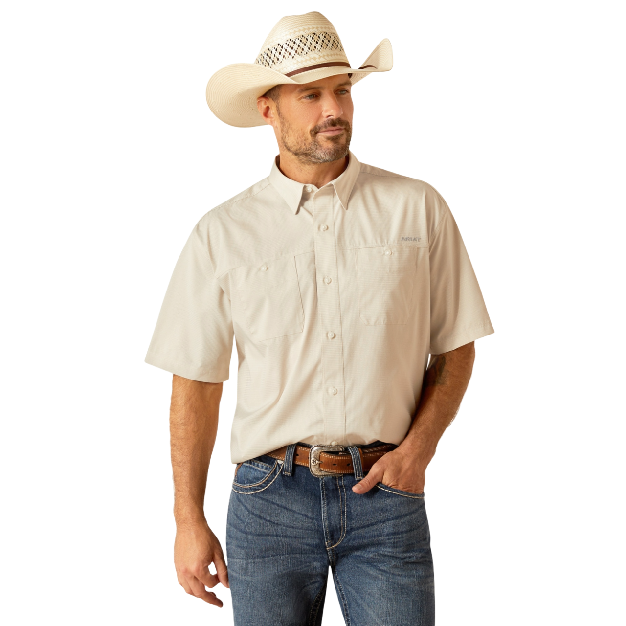 Ariat Men's 360 Airflow Classic Fit Silver Lining Button Down Shirt 10051357