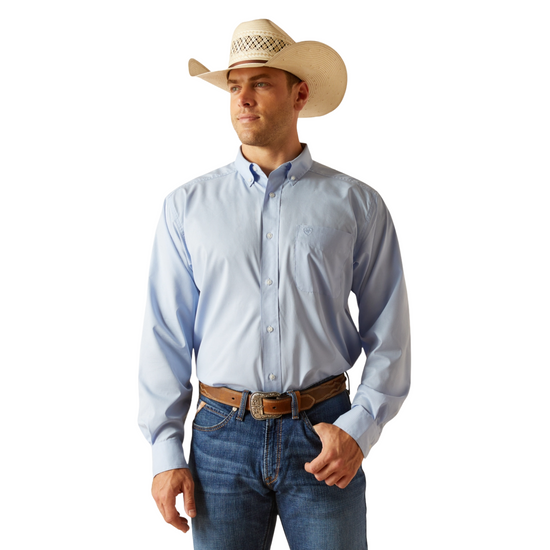 Ariat Men's 360 Airflow Light Blue Classic Fit Button Down Shirt 10051359