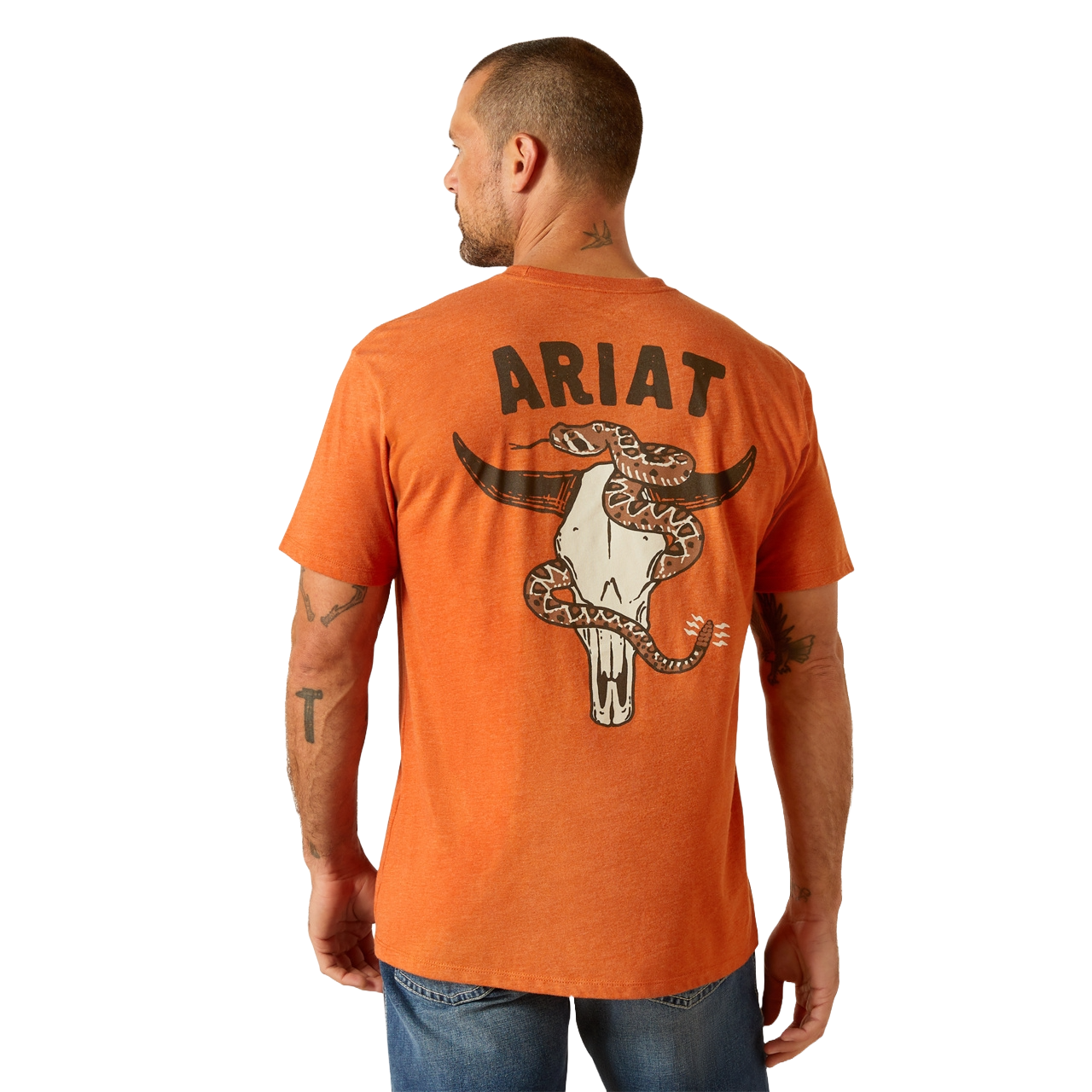 Ariat Men's Rattler Skull Graphic Adobe Orange T-Shirt 10051754