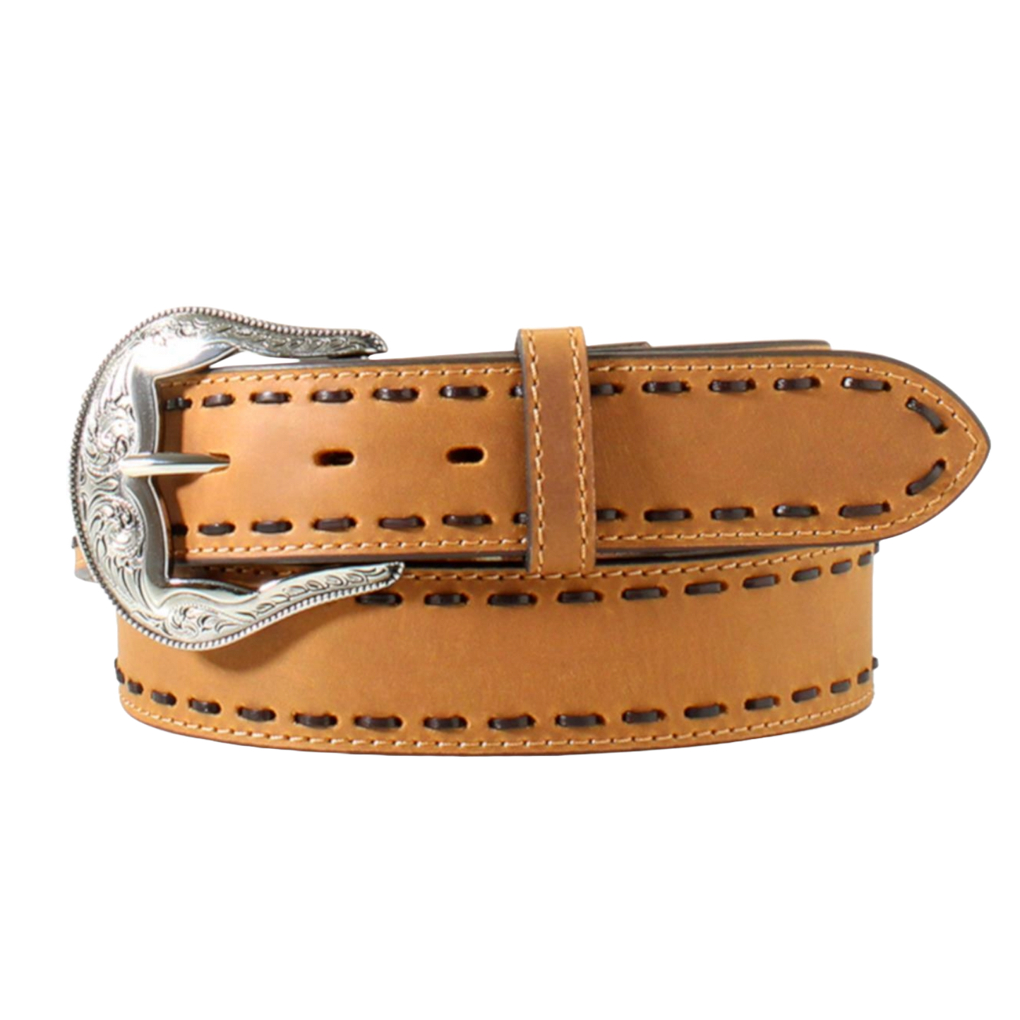 Ariat Ladies Plain Leather Chocolate Lacing Medium Brown Belt A1560044