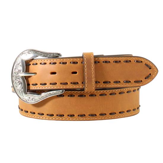Ariat Ladies Plain Leather Chocolate Lacing Medium Brown Belt A1560044