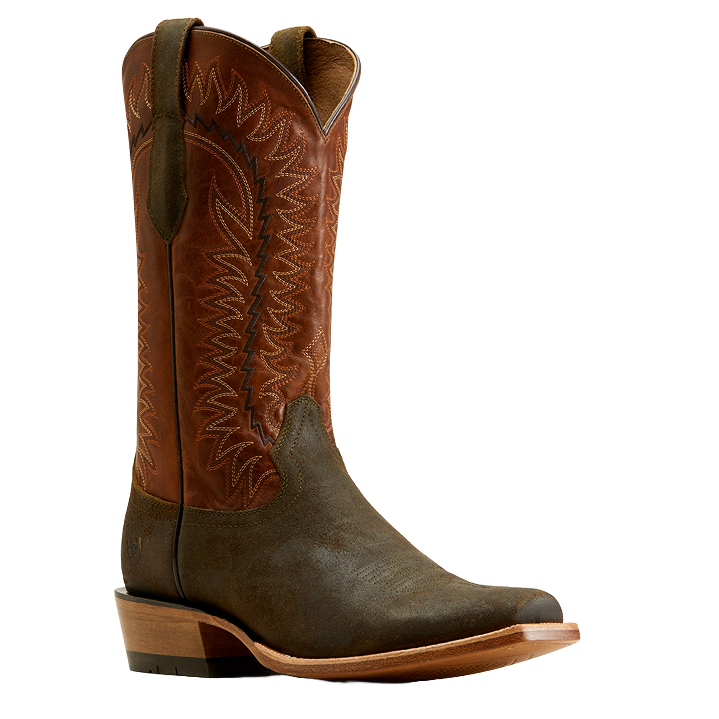 Ariat Men's TEKSTEP Futurity Time Olive & Copper Western Boots 10047717