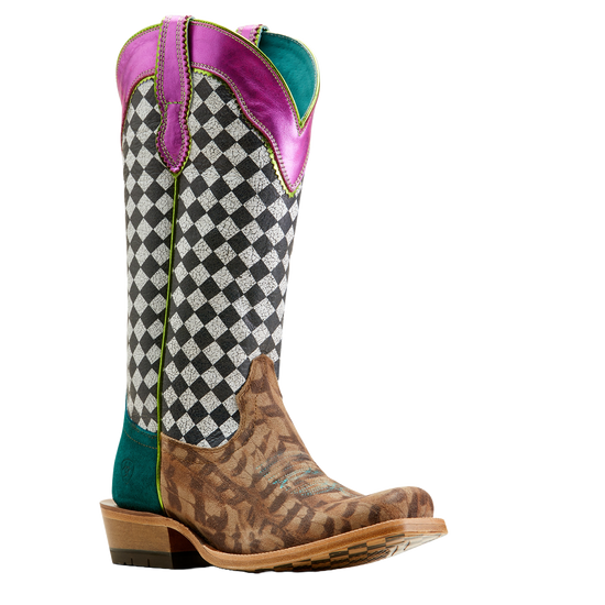 Ariat  Ladies Futurity Checkered Hashtag Western Boot 10051022