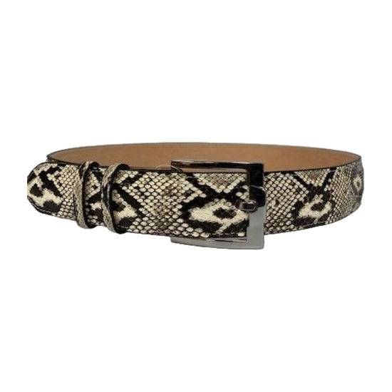 Cowtown Men's Natural Python With Silver Buckle Belt H818