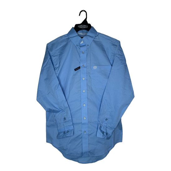 Panhandle Men's Solid Poplin Baby Blue Button Down Shirt PMB2S03154-49