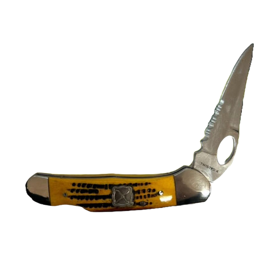 Twisted X Peanut Butterscotch Amber Trapper Knife XK5007S
